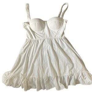 BABY PINK dress XL mini corset top white babydoll coquette